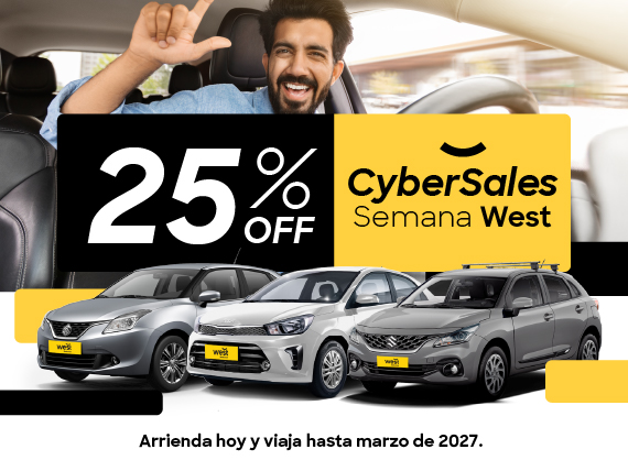 CyberSales Semana West: 25% de descuento en la tarifa base. Reserva hoy y viaja hasta marzo de 2027.